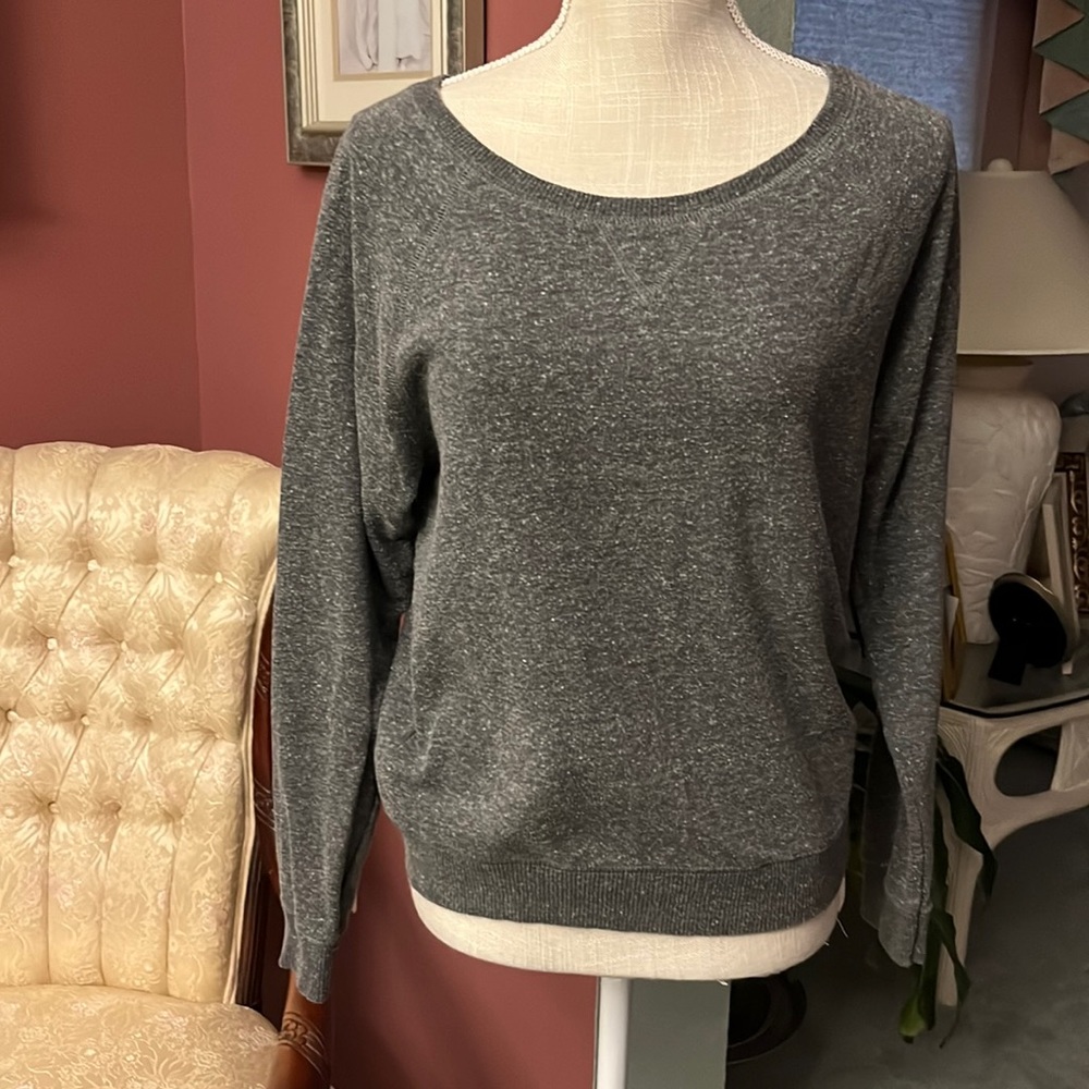 H&M Marled grey scoop neck sweater, Size S